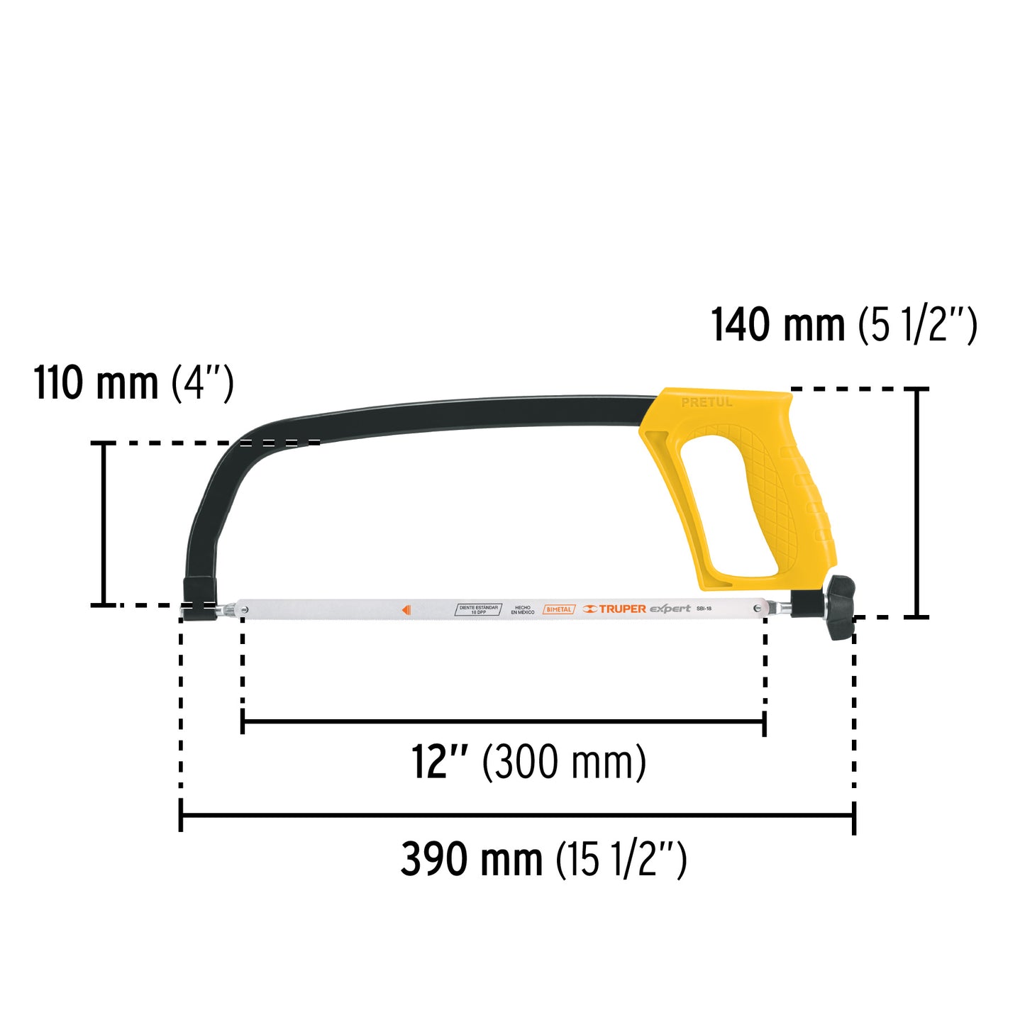Arco 12' de solera para segueta, Pretul