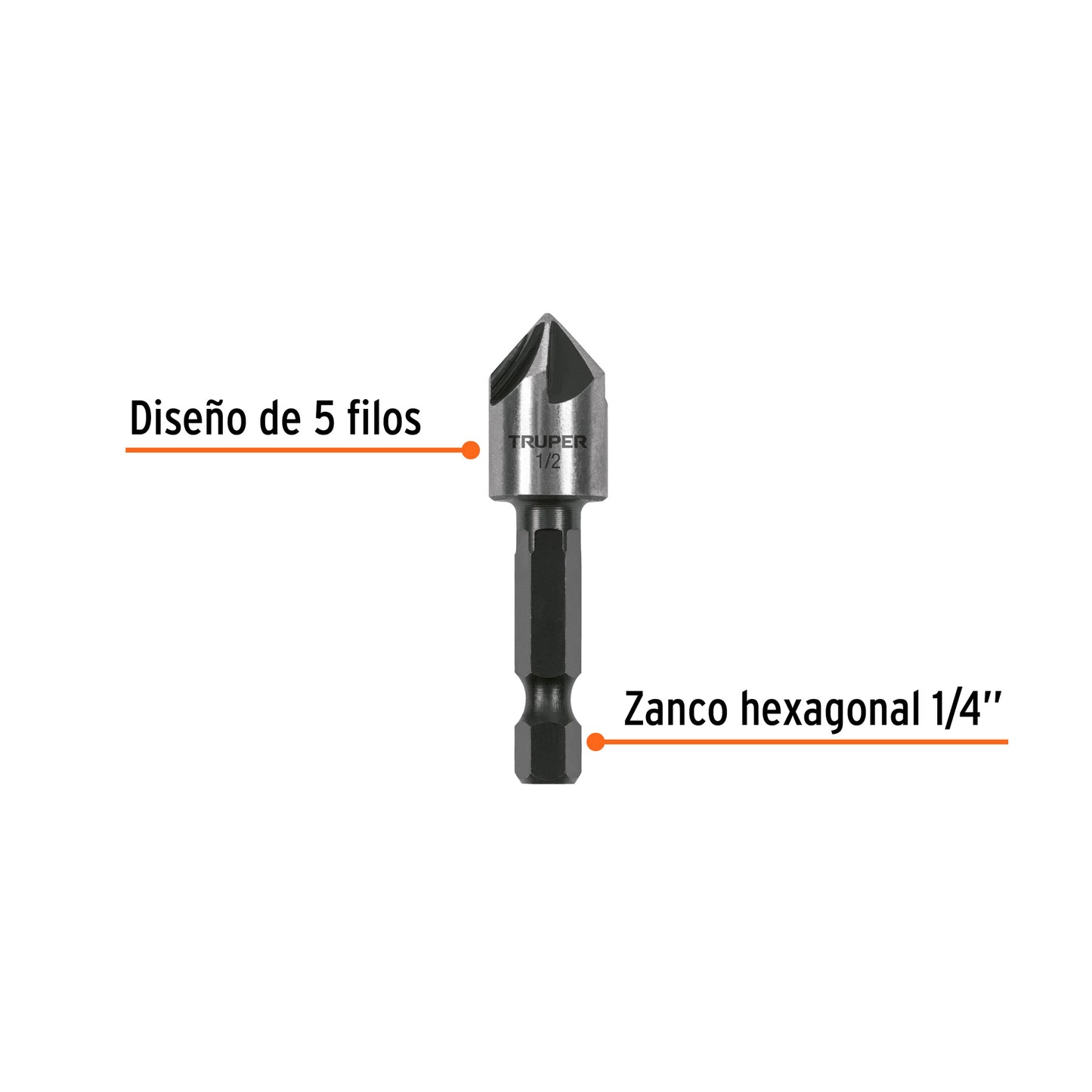 Avellanador HSS cambio rápido 1/2', Truper