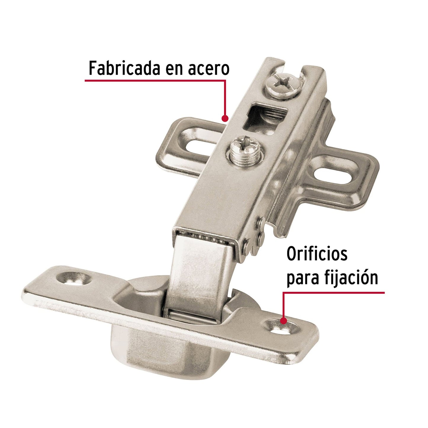 Bolsa c/2 bisagras bidimensionales de 110°cobertura completa