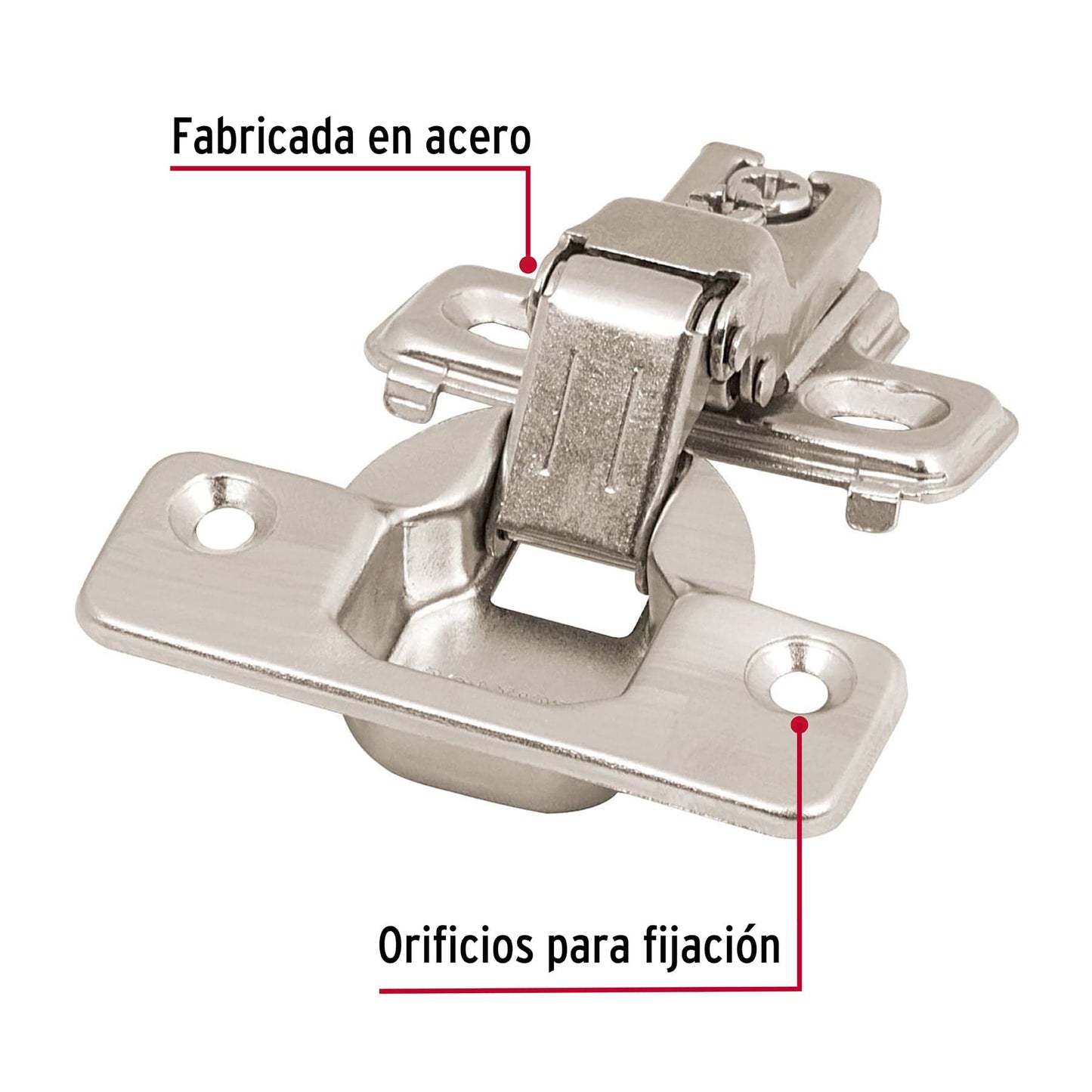 Bolsa c/2 bisagras bidimensionales de brazo corto,c completa