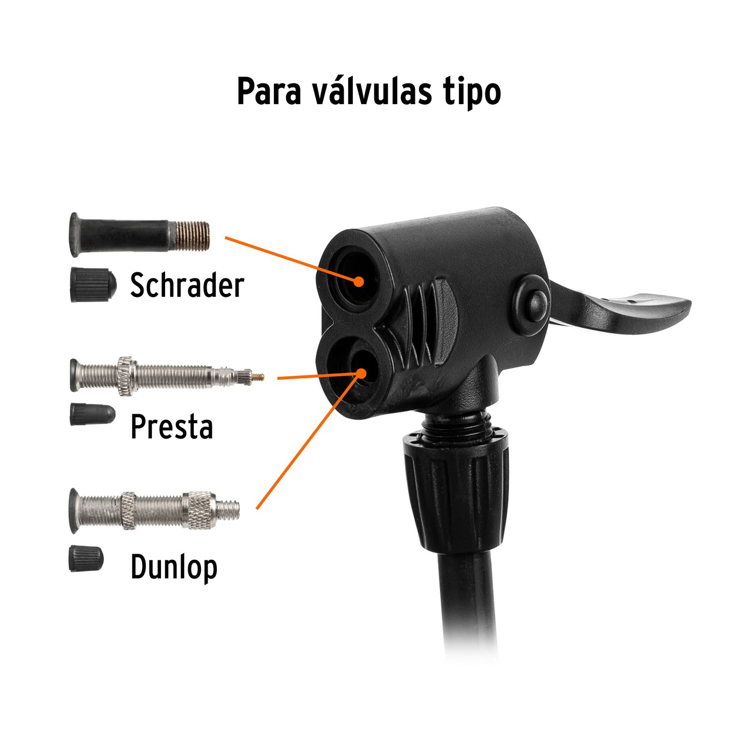 Bomba manual para inflar, 80 PSI, PRETUL
