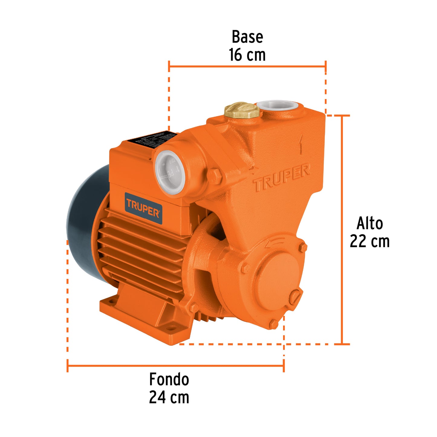 Bomba periférica autocebante 1/2HP, uso agrícola, TRUPER