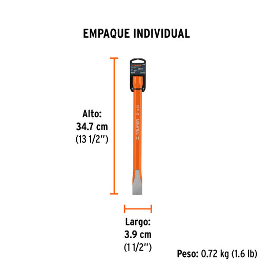 Cincel de corte frío de 1 X 12', Truper