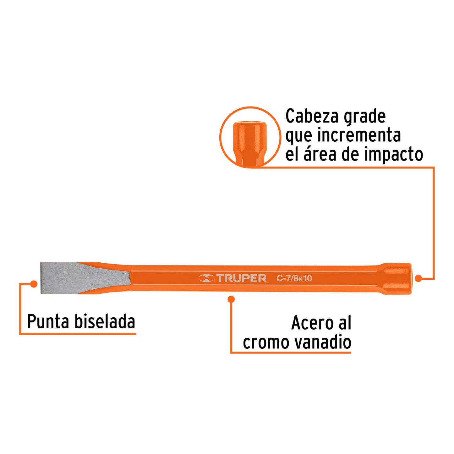 Cincel de corte frío de 7/8 X 10', Truper