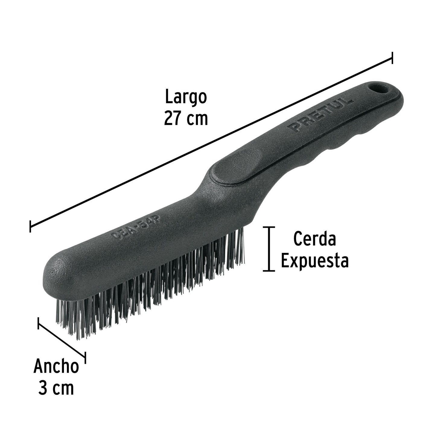 Cepillo de alambre 64 pinceles de acero al carbono, Pretul
