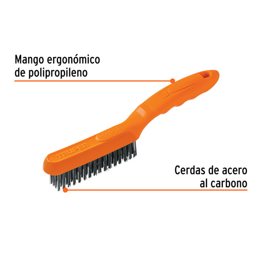 Cepillo de alambre 64 pinceles de acero al carbono, Truper