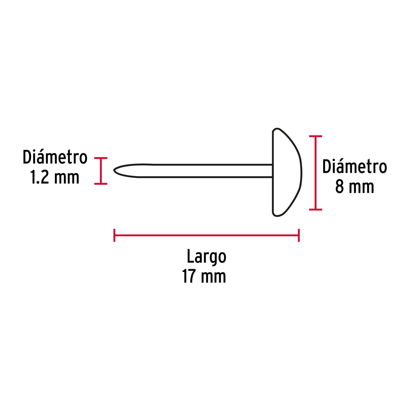 Caja con 500 clavillos dorados de 17 mm, FIERO