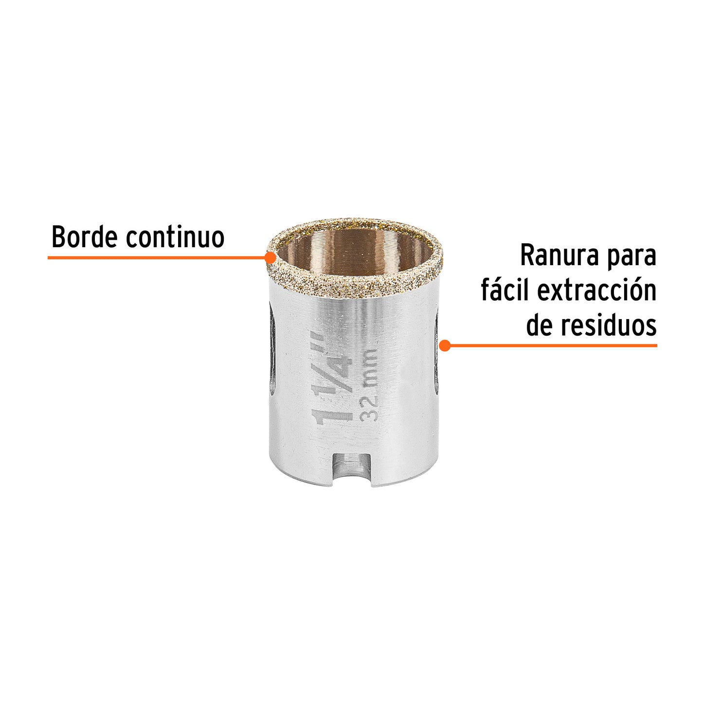 Brocasierra diamante 1-1/4' borde continuo, Truper