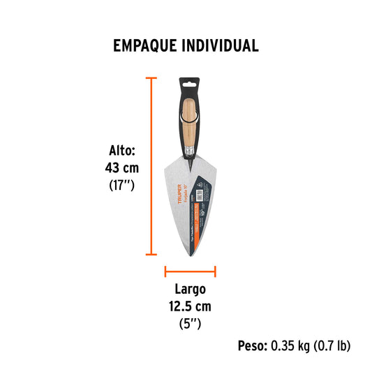 Cuchara para albañil 10' forjada tipo Filadelfia, TRUPER