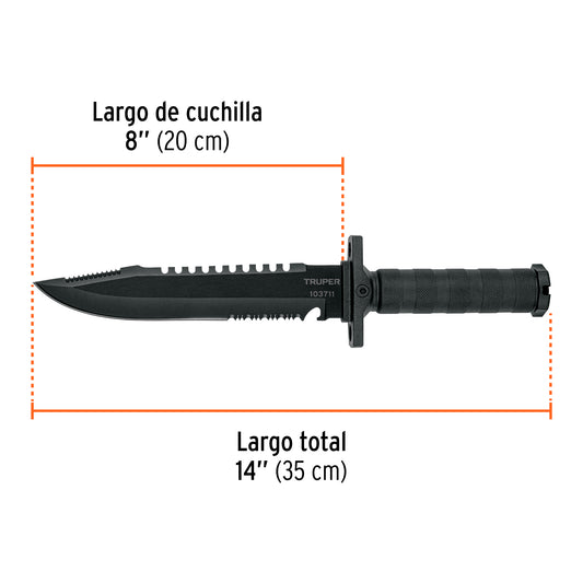 Cuchillo táctico de monte 8', TRUPER