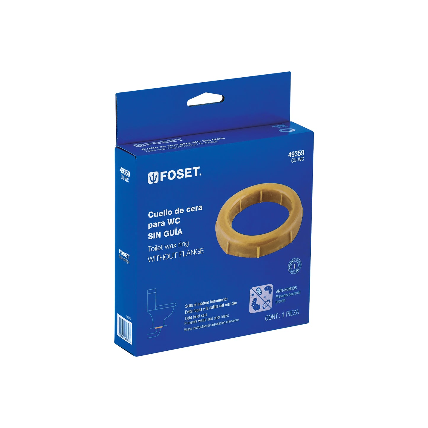 Cuello de cera sin guía para WC, 150 g, Foset
