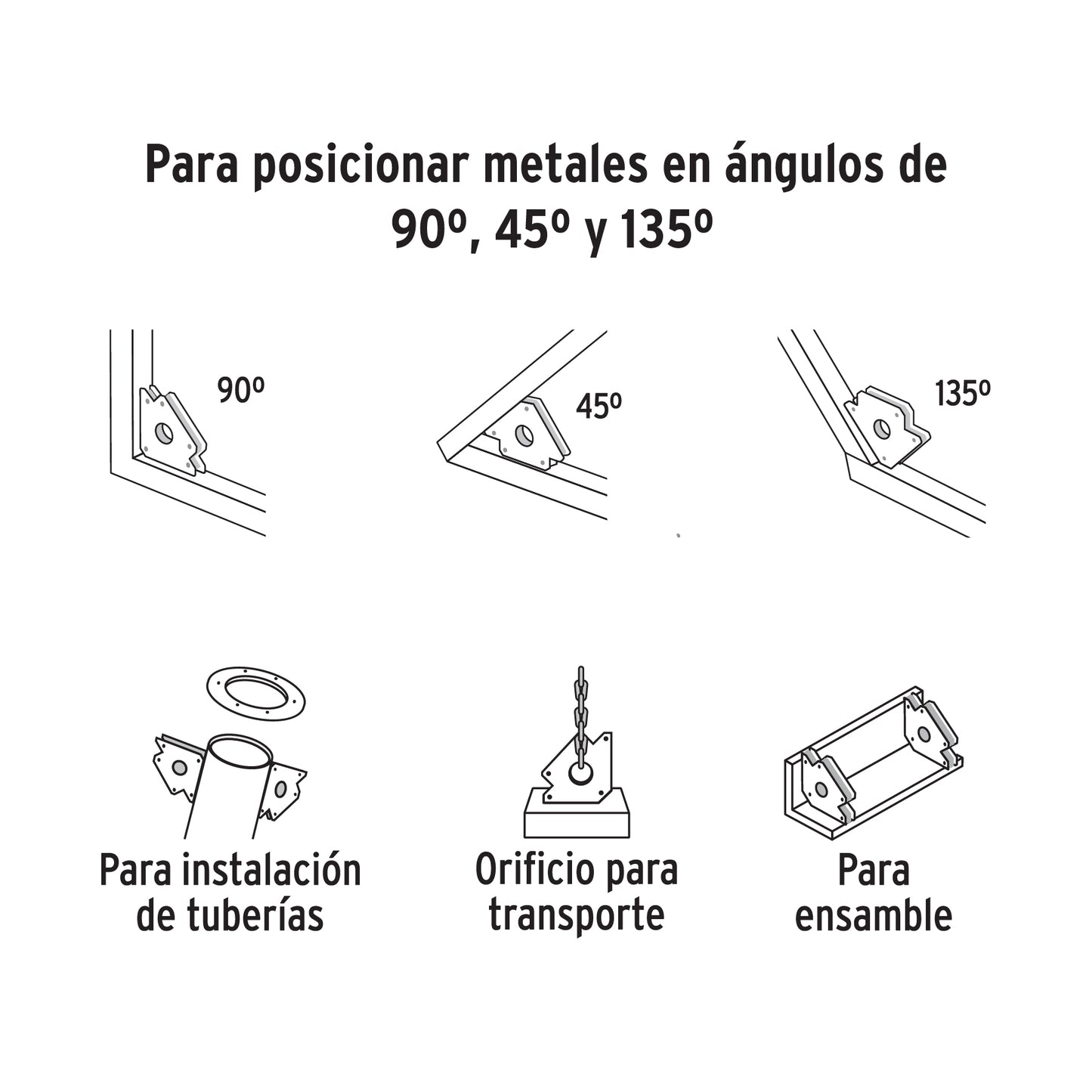 Escuadra magnética p/soldar, 4', capacidad 22 kg, TRUPER