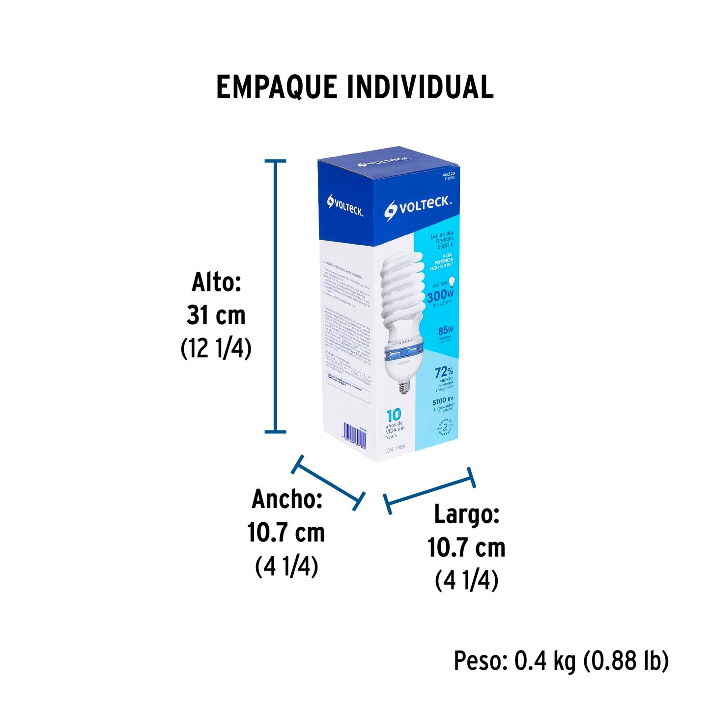 Lámpara espiral T5 85 W alta potencia luz de día, caja
