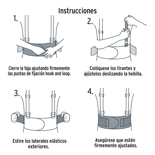 Faja lumbar de malla transpirable, talla M, Truper