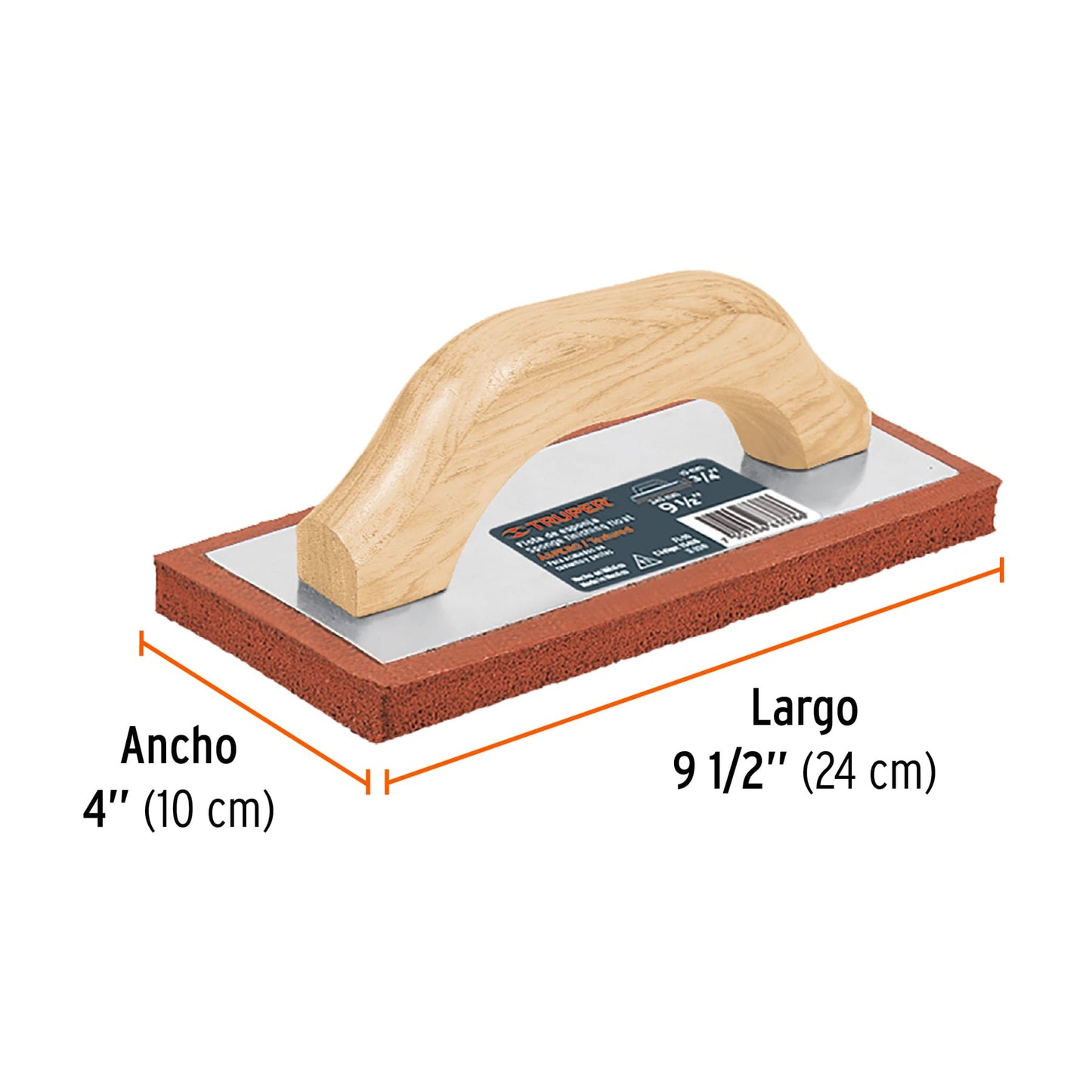 Flota de esponja 9-1/2' espesor 3/4', acabado áspero, TRUPER