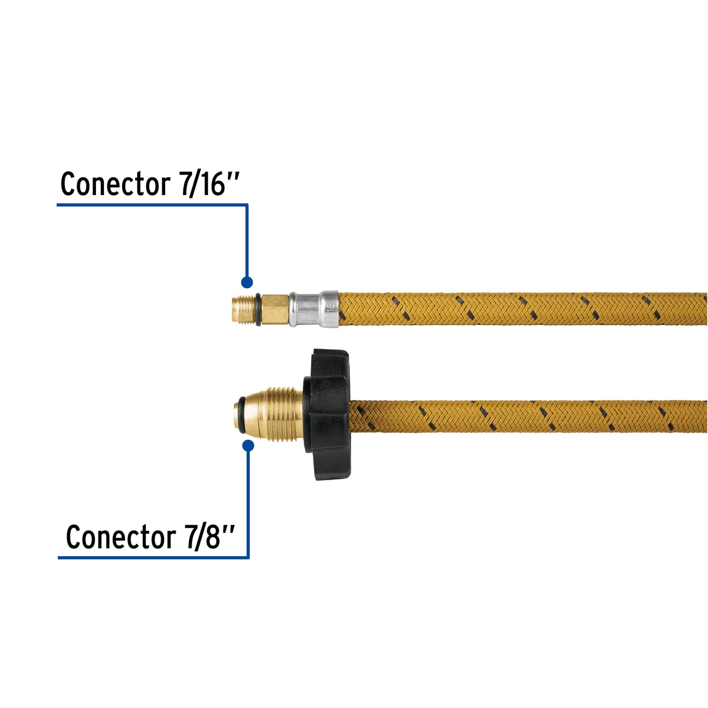 Manguera pigtail, vinilo, 7/16' x 7/8', 55 cm, FOSET