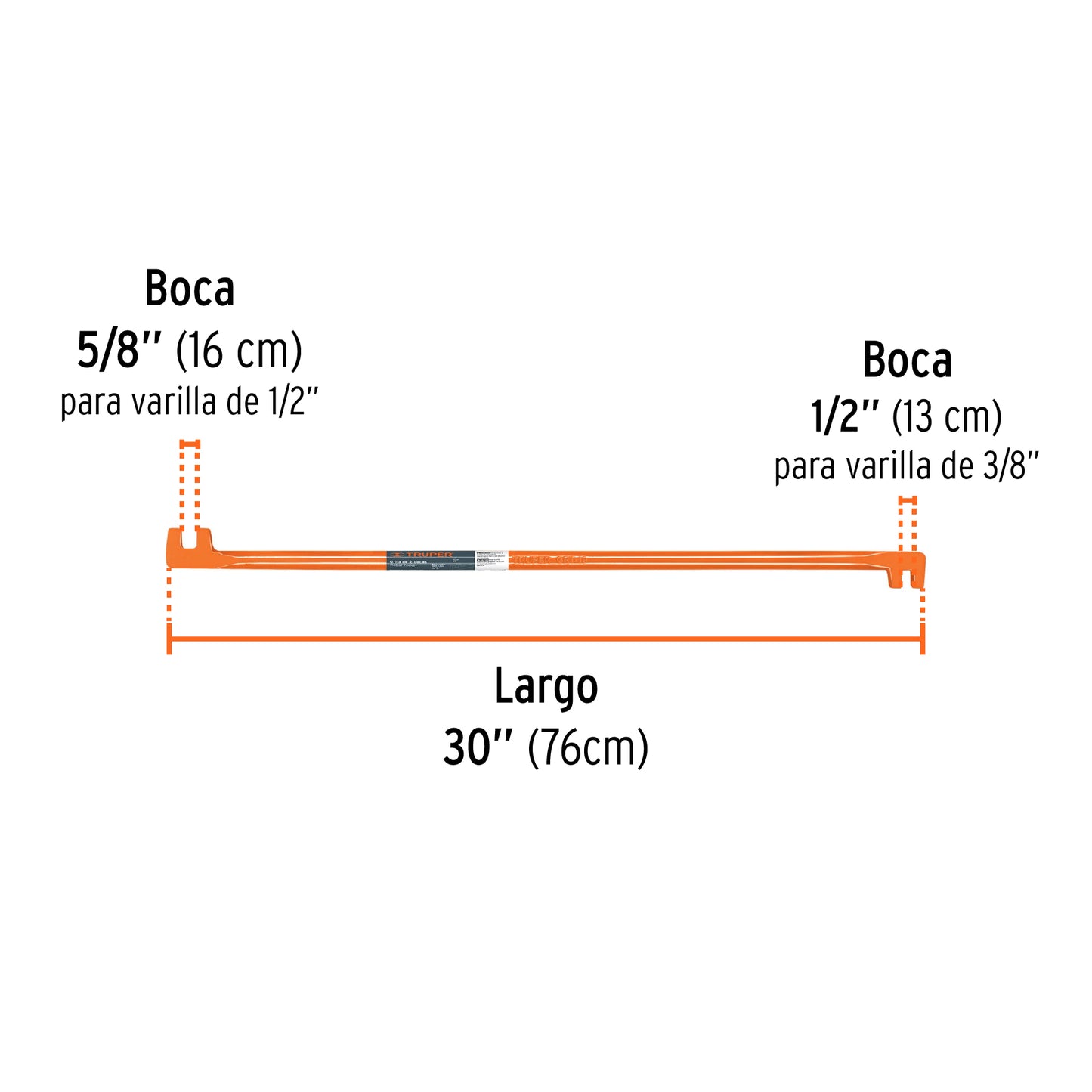 Grifa de dos bocas de 5/8 y 1/2', Truper