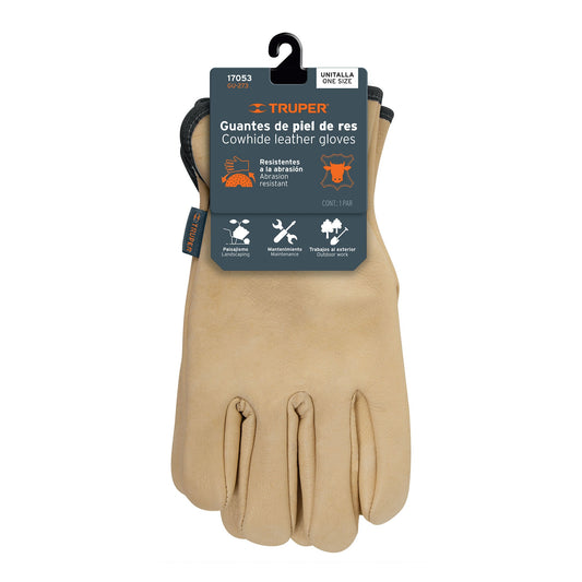 Guantes de piel de res tipo operador, TRUPER