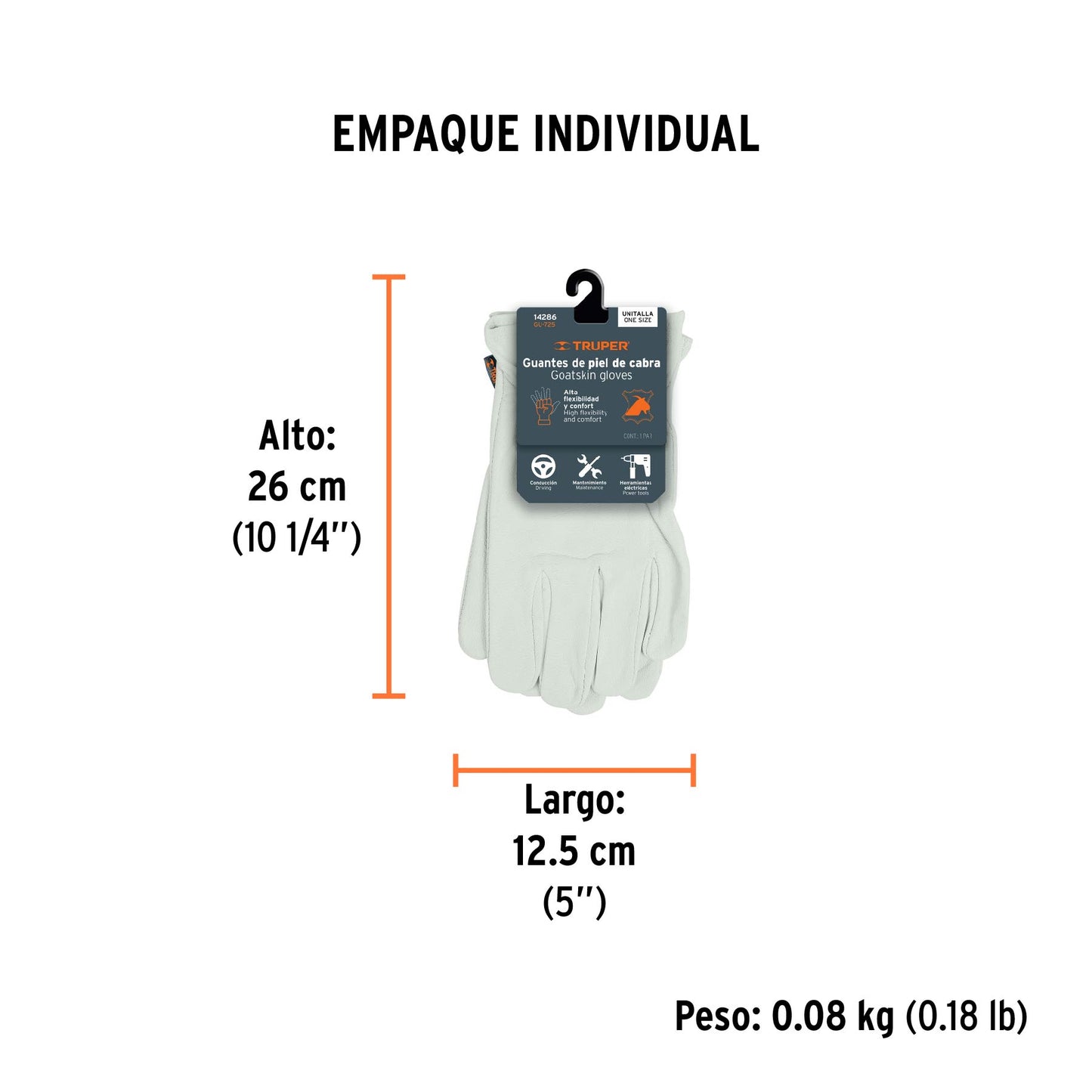 Guantes de piel de cabra, tipo operador, TRUPER