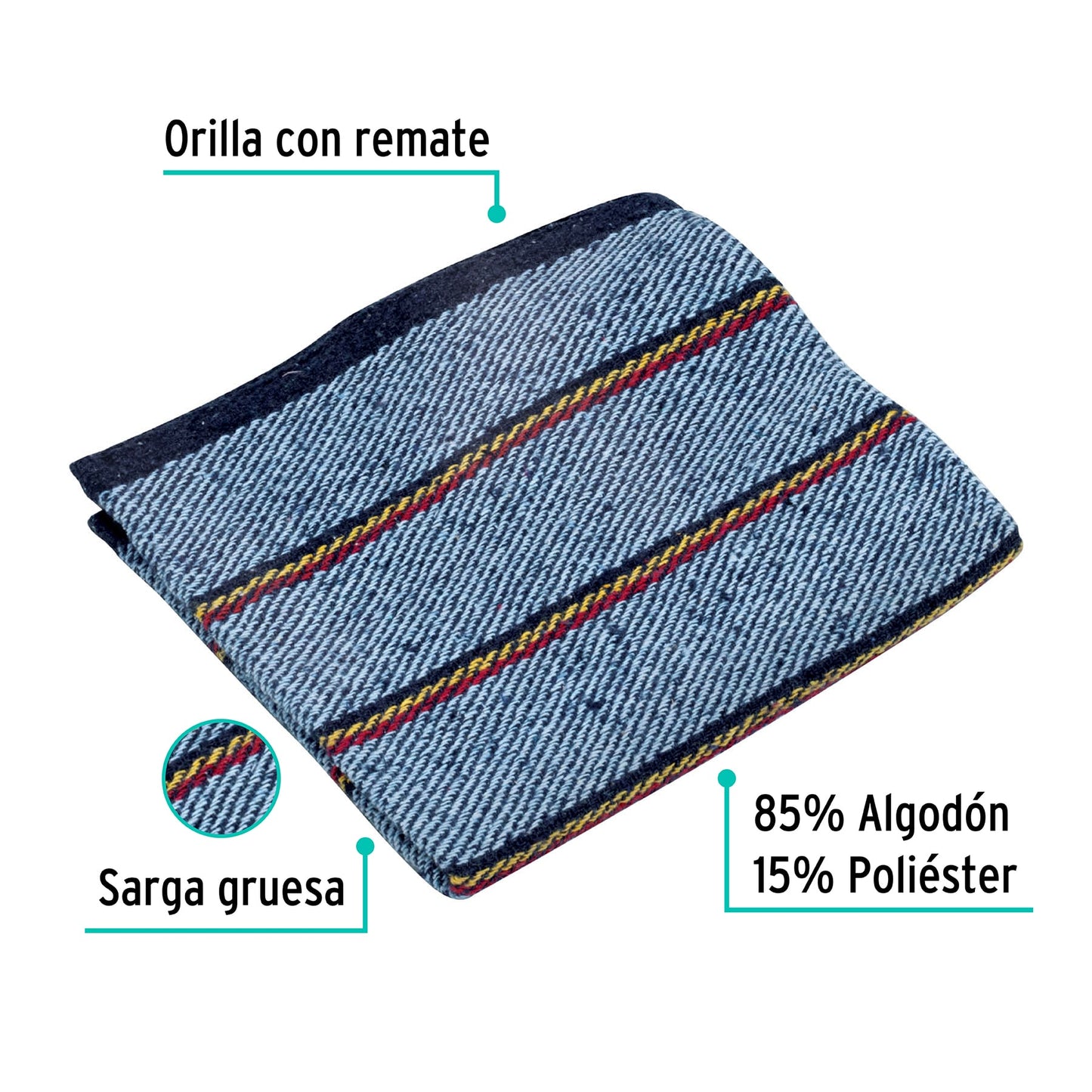 Jerga azul sarga gruesa de 1 m x 48 cm, KLINTEK