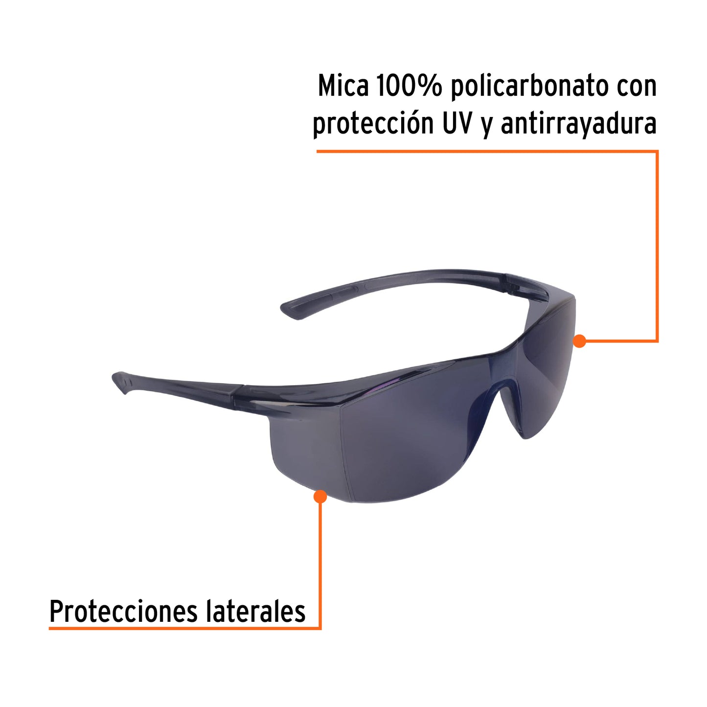 Lentes de seguridad espejo azul, Truper Ultralite