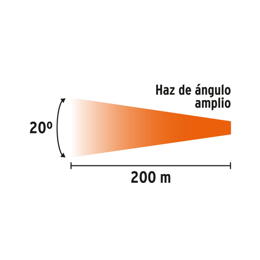 Linterna plástica 1 LED 180 lm con 2 pilas D, Truper