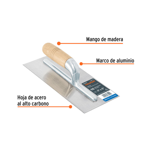 Llana 11' canto recto, 10 remaches, mgo madera, Truper