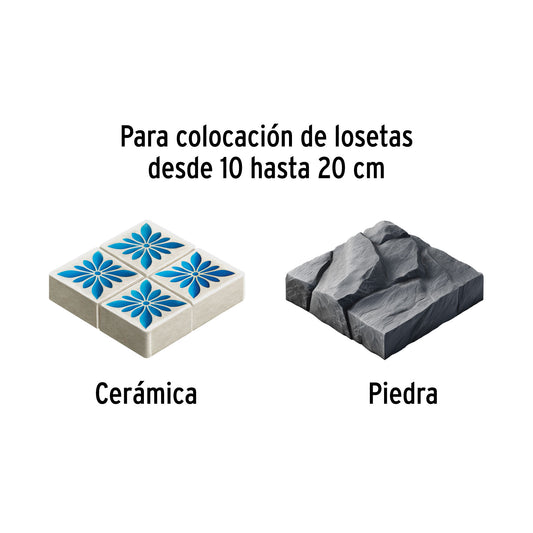 Llana 11' dentado cuadrado 1/4', 6 remaches, mgo madera