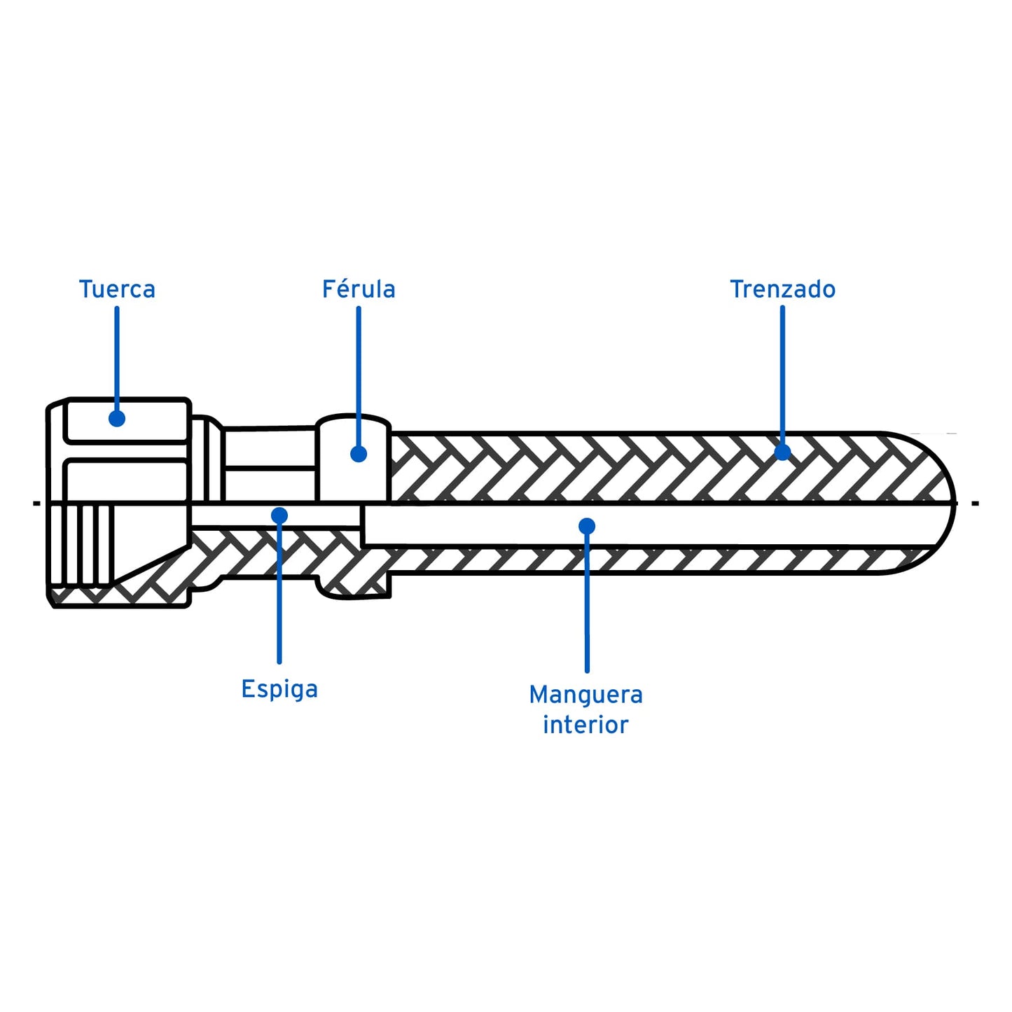 Manguera para gas, PVC amarilla, 3/8'flare, 4 m, FOSET