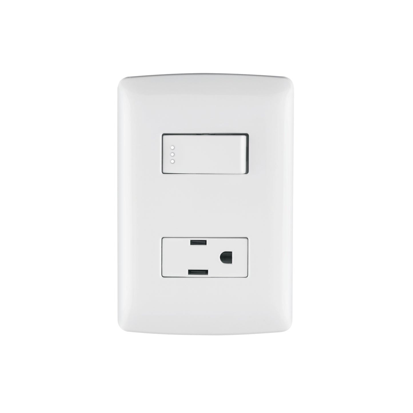 Placa armada contacto e interruptor, blanco, línea Italiana