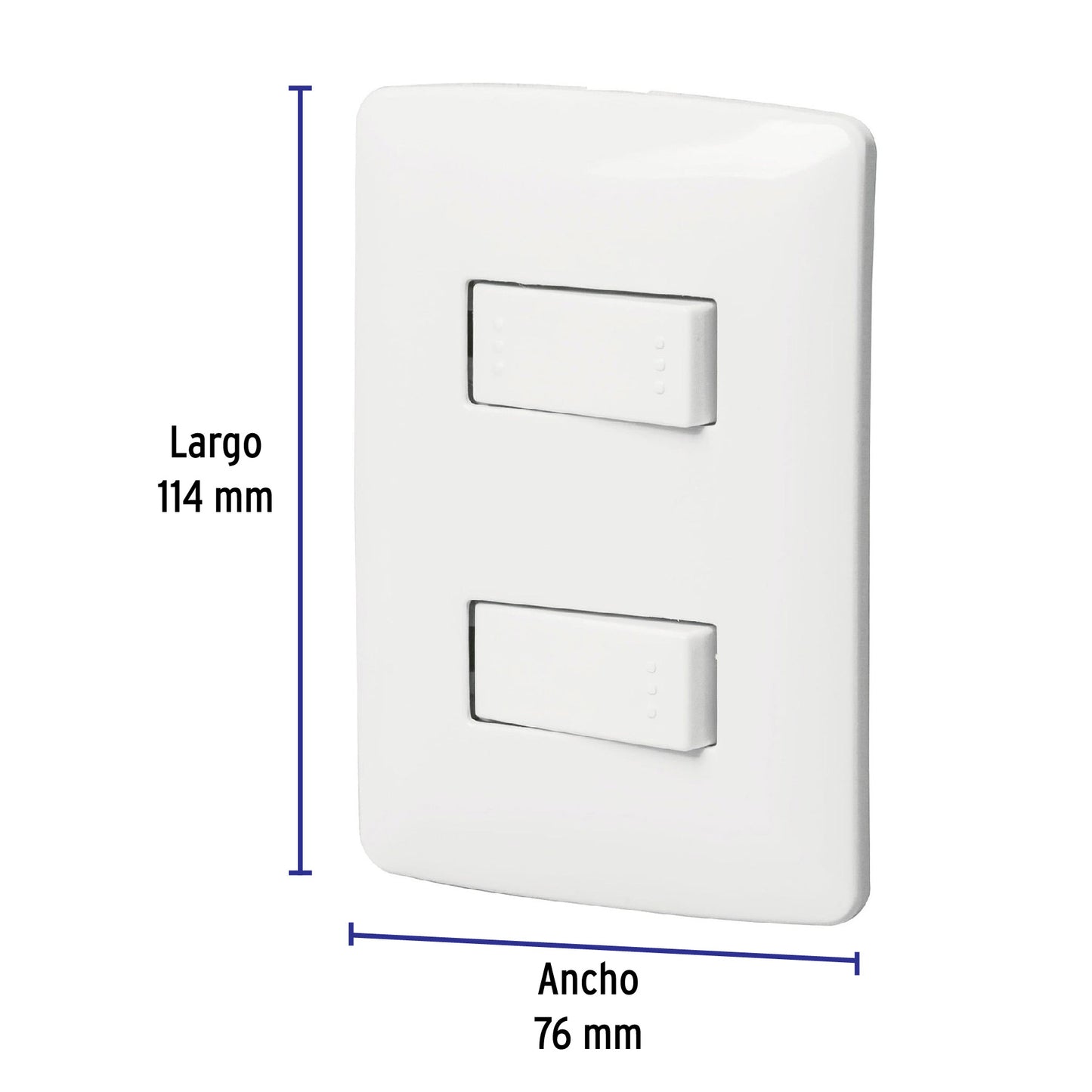Placa armada 1 interruptor 1 escalera,blanco, línea Italiana