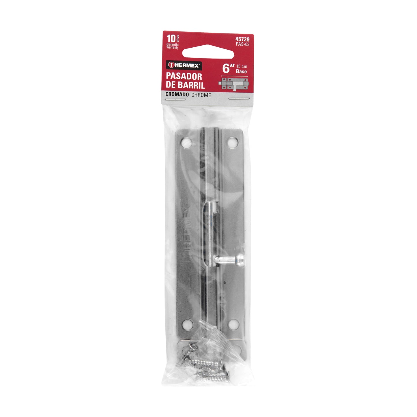 Pasador de barril de acero cromo 6', HERMEX