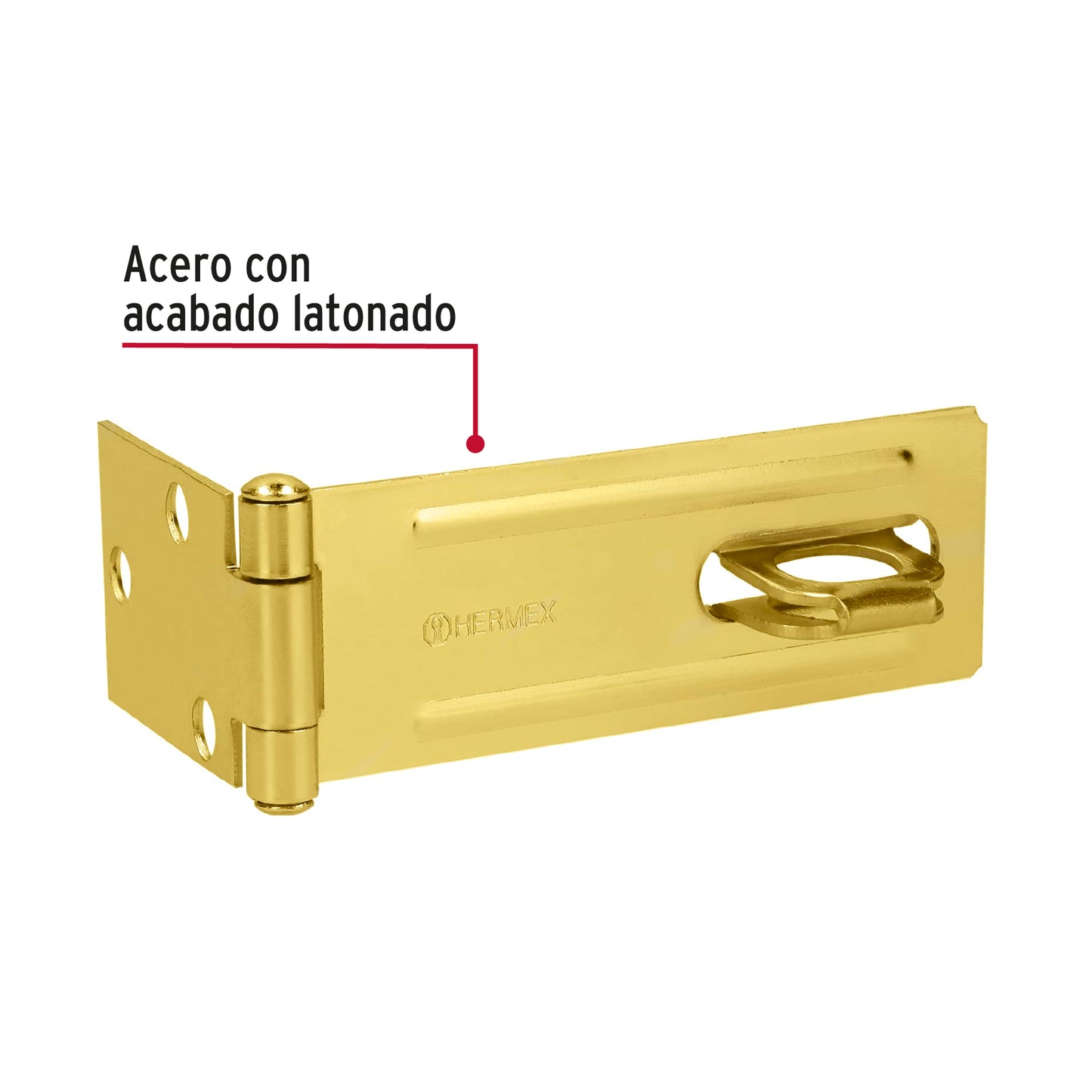 Portacandado de acero latonado 4-1/2', HERMEX