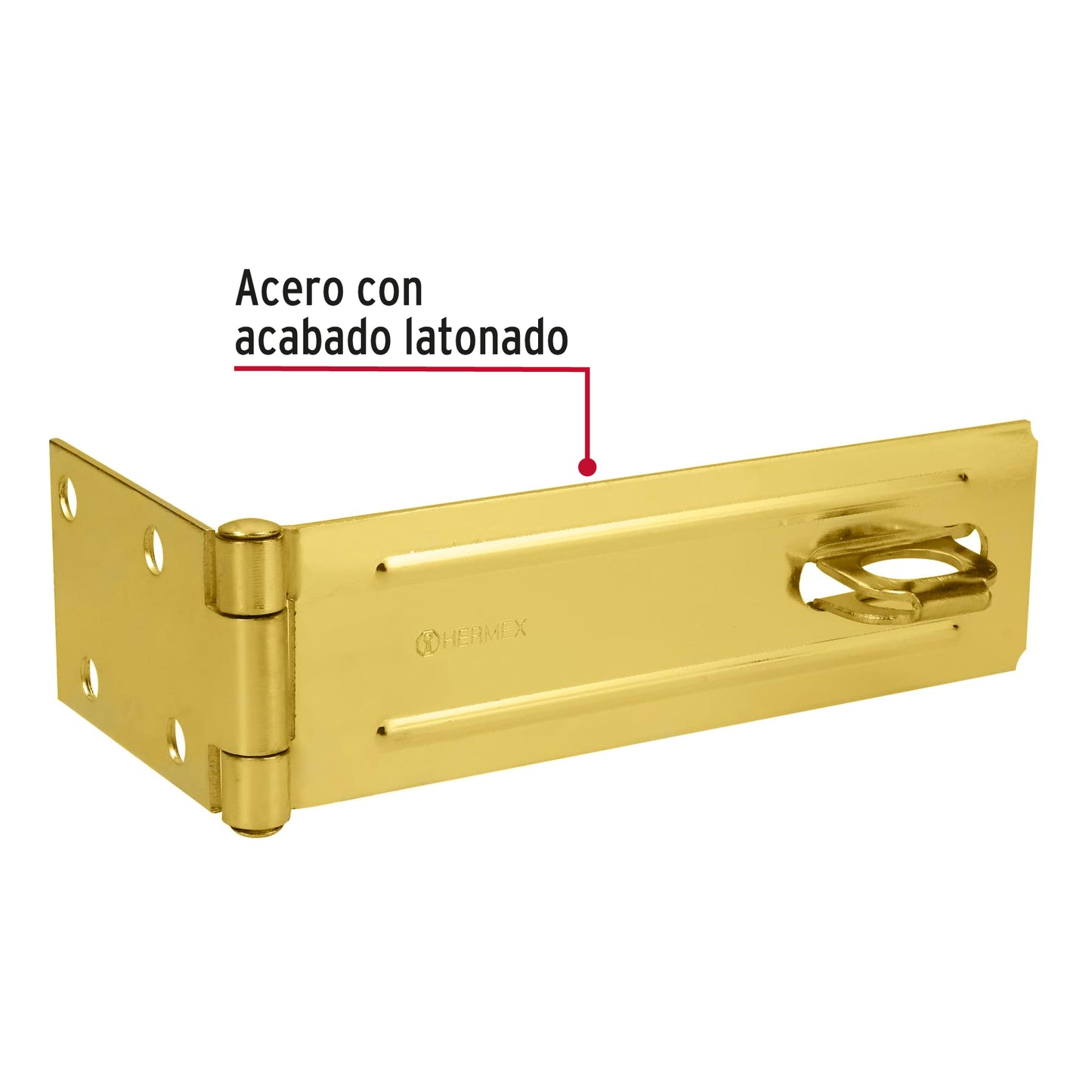 Portacandado de acero latonado 6', HERMEX