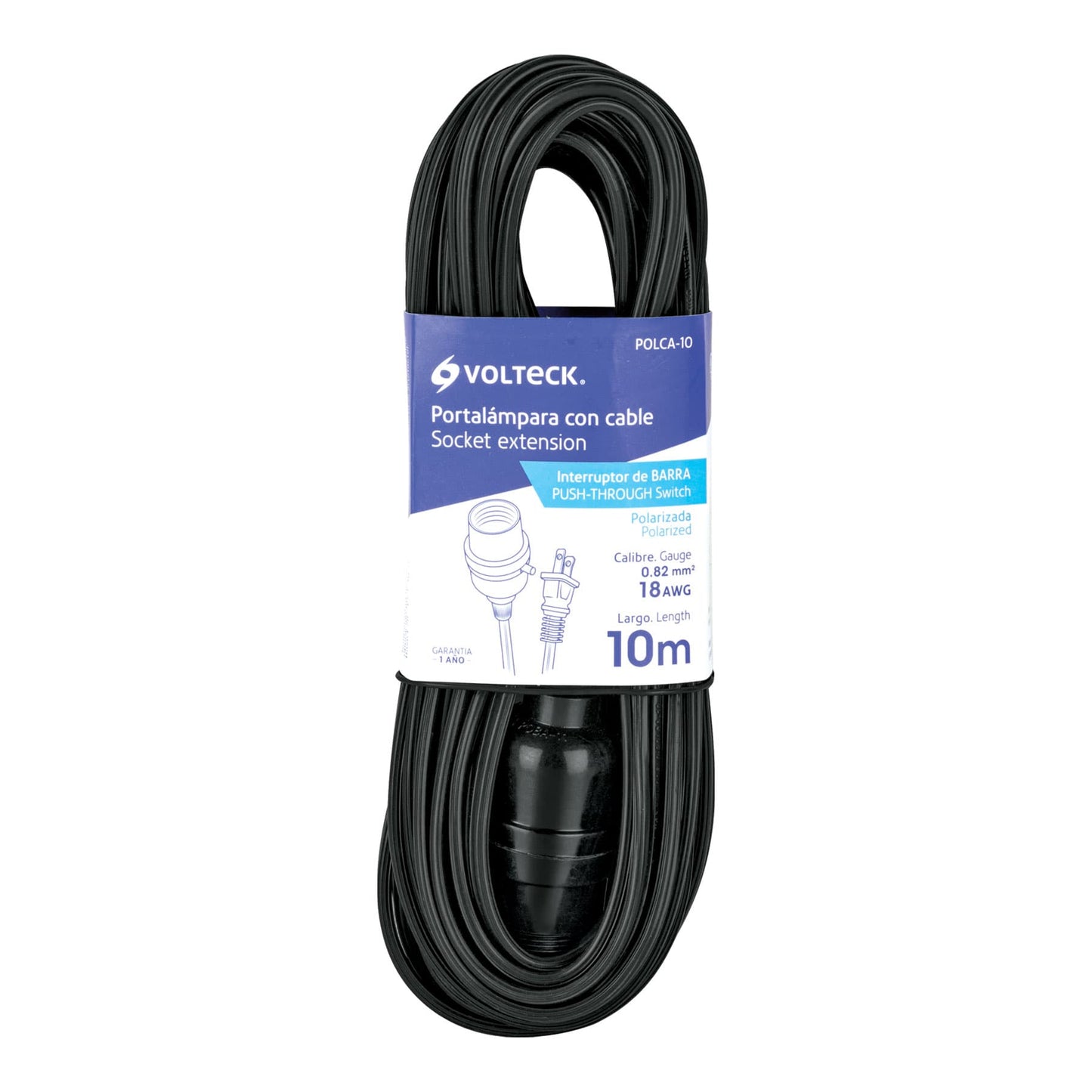 Portalámparas con cable de 10 m, VOLTECK