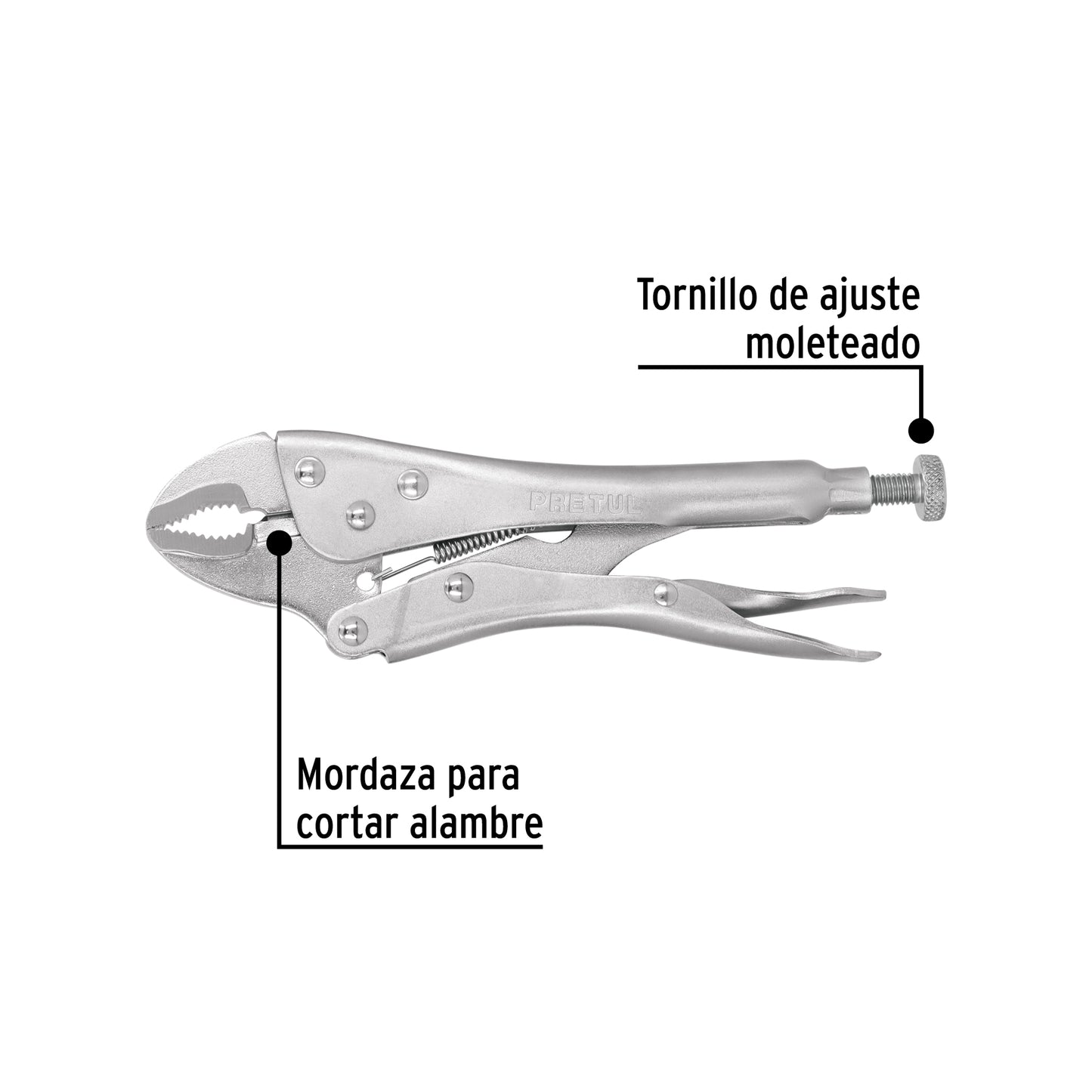 Pinza de presión 7' mordaza curva, Pretul