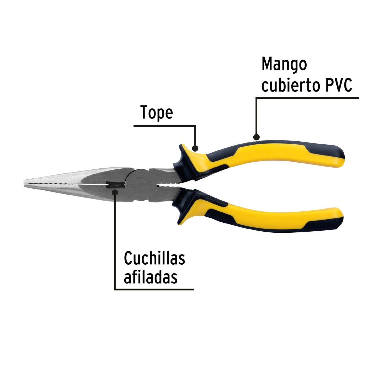 Pinza de punta y corte 8' mango Comfort Grip, Pretul