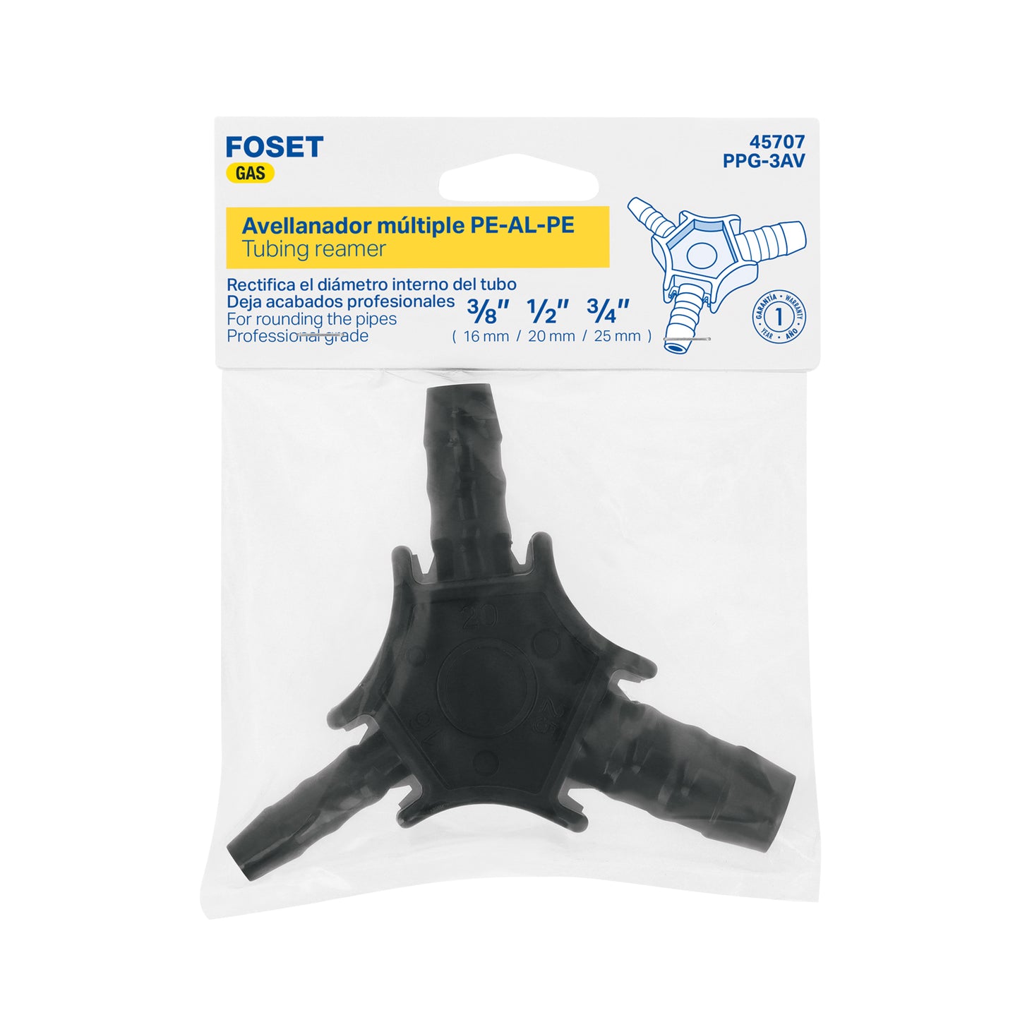 Avellanador para tubería de PE-AL-PE, 3/8' a 3/4', Foset
