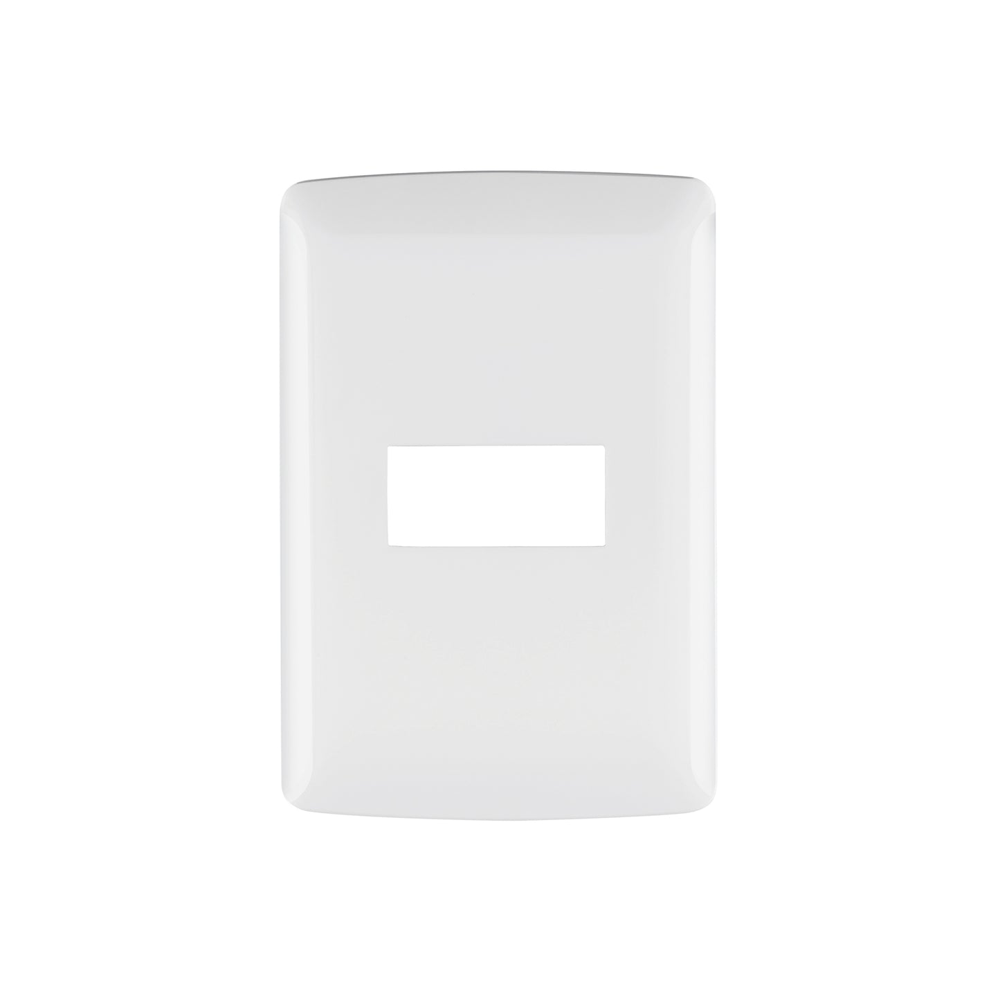 Placa 1 módulo de ABS, línea Italiana, color blanco, Volteck