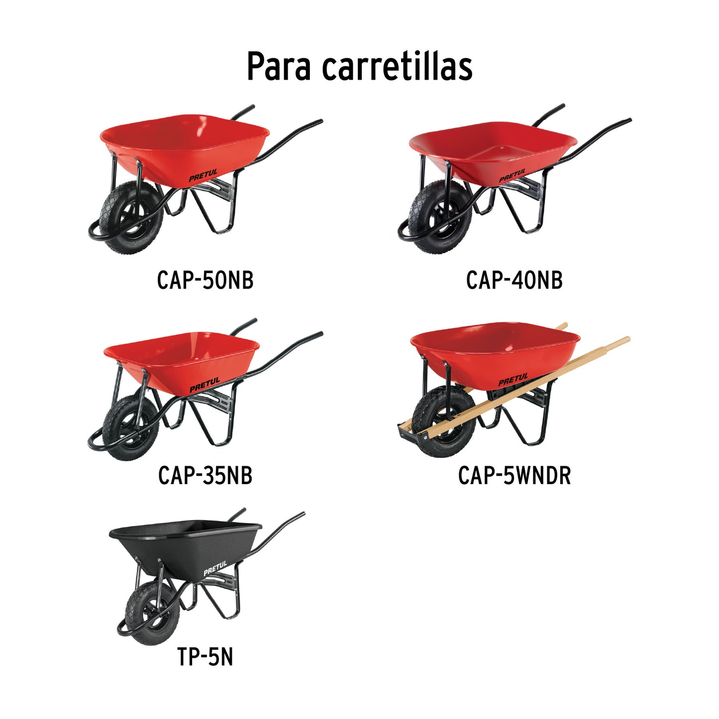 Llanta completa neumática 16', incluye eje y baleros, Pretul