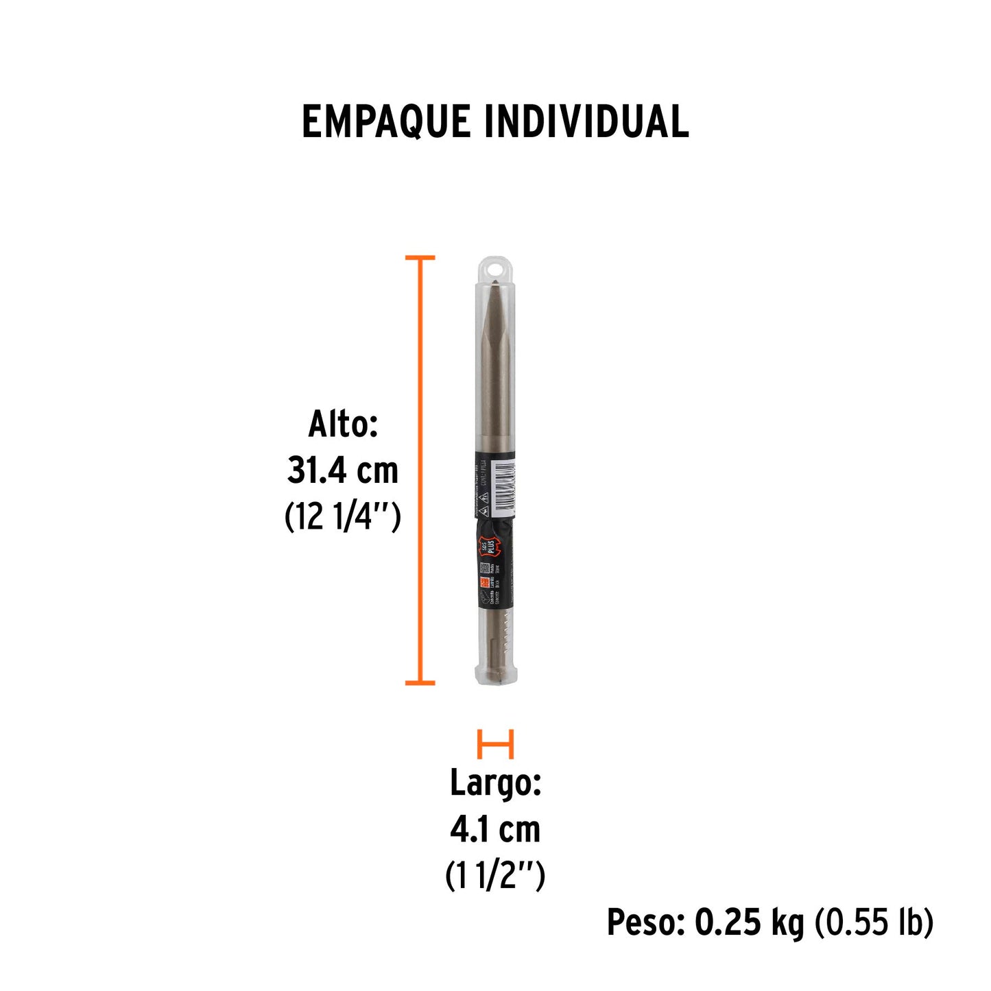 Cincel plano delgado SDS Plus 3/4' x 10', Truper