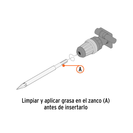 Cincel para azulejo SDS Plus 1-1/2' x 10-1/2', Truper
