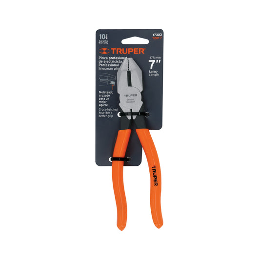 Pinza para electricista 7' uso rudo, mango PVC, Truper