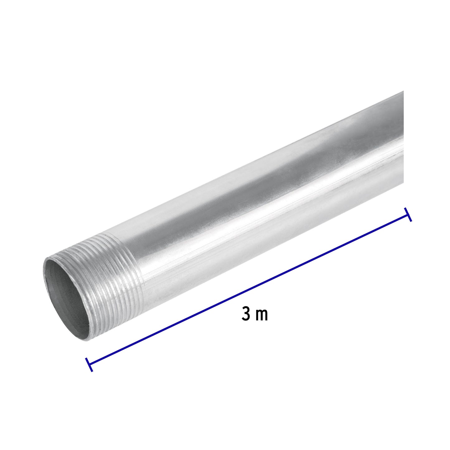 Tubo Conduit 1 1/4' para mufa, pared gruesa (0.9 mm), 3 m