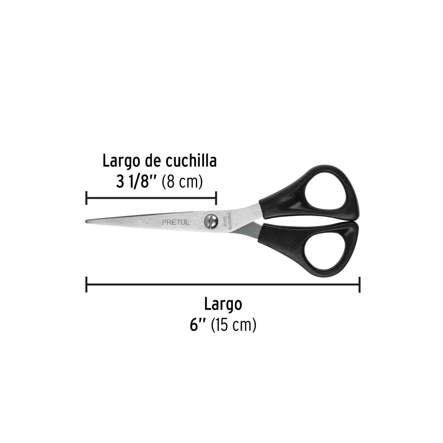 Tijera 6' de acero inoxidable para casa y oficina, PRETUL