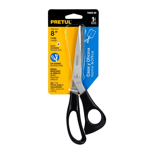 Tijera 8' de acero inoxidable para casa y oficina, PRETUL