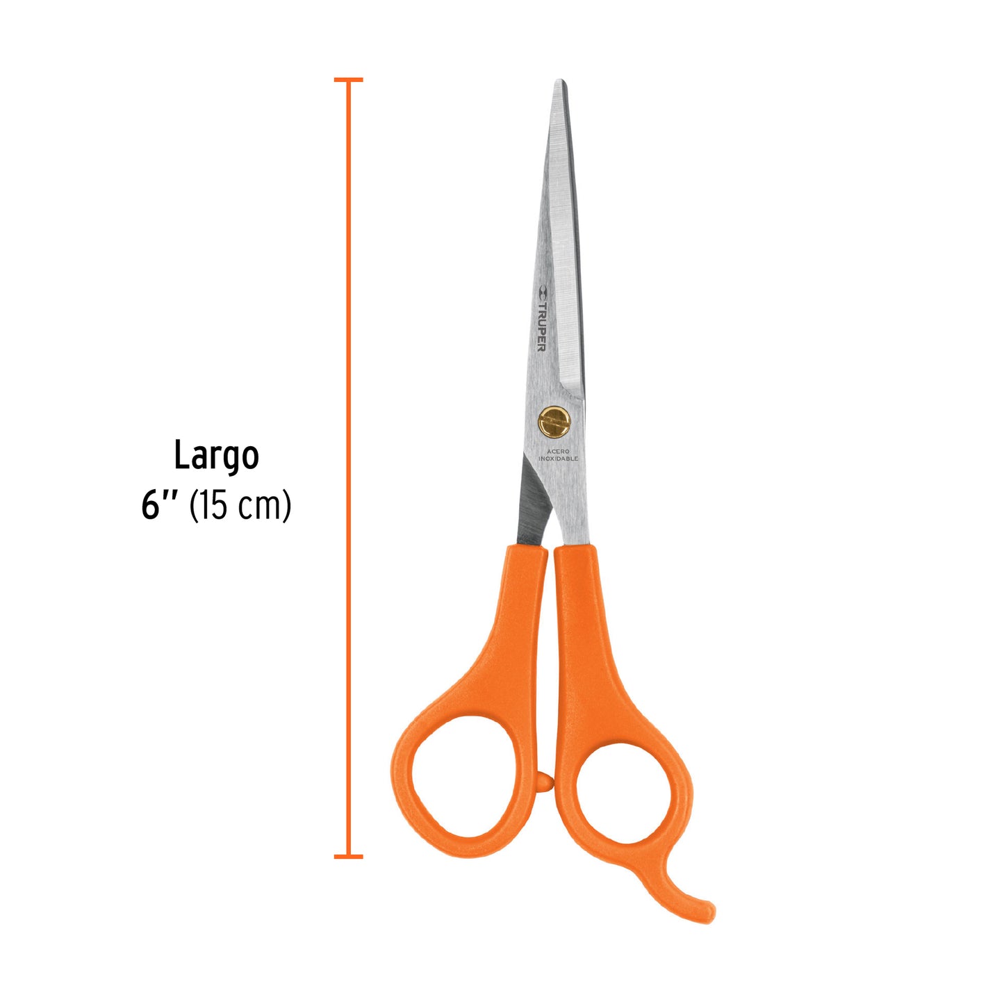 Tijera 6' acero inox con gancho, para estilista, TRUPER