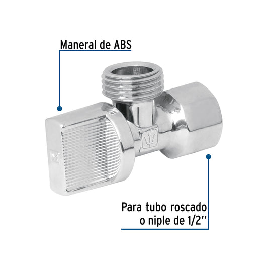 Llave angular de 1/2', 1/4 de vuelta, blíster, FOSET