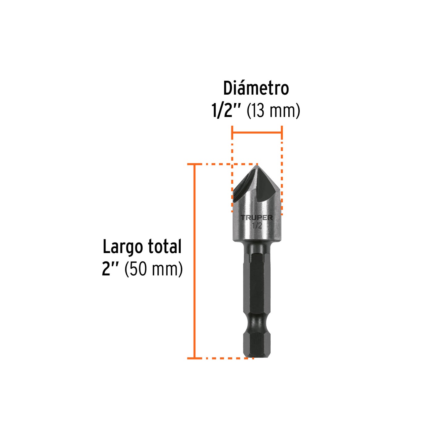 Avellanador HSS cambio rápido 1/2', Truper