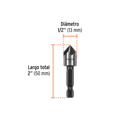 Avellanador HSS cambio rápido 1/2', Truper